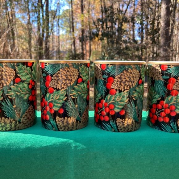 VTG Set of 4 Fitz & Floyd Bone China Holiday Pine Mugs - Picture 3 of 7